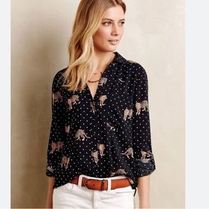 Maeve Polka Dot Cheetah Shirt